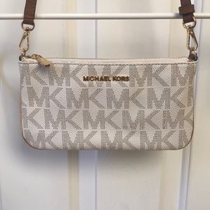 MK Creme Mini Crossbody (Jet Set Pattern)